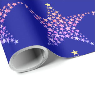 Blauwe sterren cadeaupapier