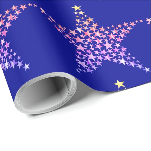 Blauwe sterren cadeaupapier (Rol Hoek)