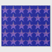 Blauwe sterren cadeaupapier (Vlak)