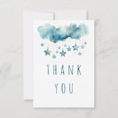 Blauwe sterren dank u platte kaart (Voorkant)