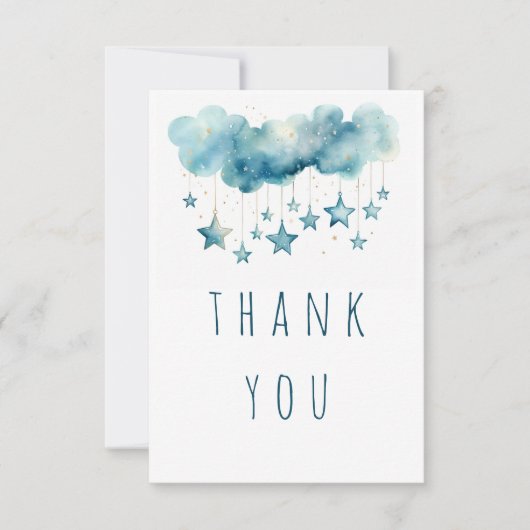 Blauwe sterren dank u platte kaart (Voorkant)