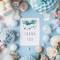 Blauwe sterren dank u platte kaart