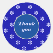 Blauwe sterren eenvoudig minimaal ronde sticker (Voorkant)