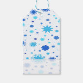 Blauwe sterren en Snowflakes Cadeaulabel (Voorkant)