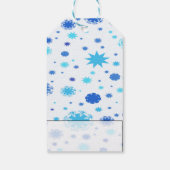 Blauwe sterren en Snowflakes Cadeaulabel (Achterkant)