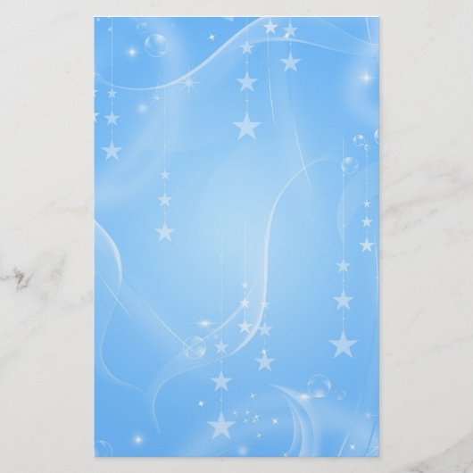 Blauwe sterren en zwanenfeestartikelen briefpapier (Voorkant)