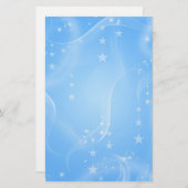 Blauwe sterren en zwanenfeestartikelen briefpapier (Voorkant / Achterkant)