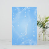 Blauwe sterren en zwanenfeestartikelen briefpapier (Staand voorkant)