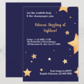 Blauwe sterren glitter en gouden verbijsterende ve (Voorkant / Achterkant)