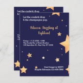 Blauwe sterren glitter en gouden verbijsterende ve kaart (Voorkant / Achterkant)