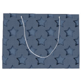 Blauwe sterren groot cadeauzakje (Achterkant)