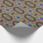 blauwe sterren groovy psychedelic cadeaupapier (Hoek)