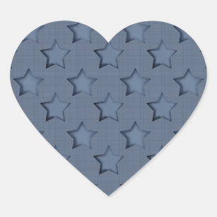 Blauwe sterren hart sticker