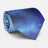 Blauwe sterren in de ruimte stropdas (Opgerold)