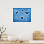 Blauwe sterren in het Poster Night Sky (Keuken)