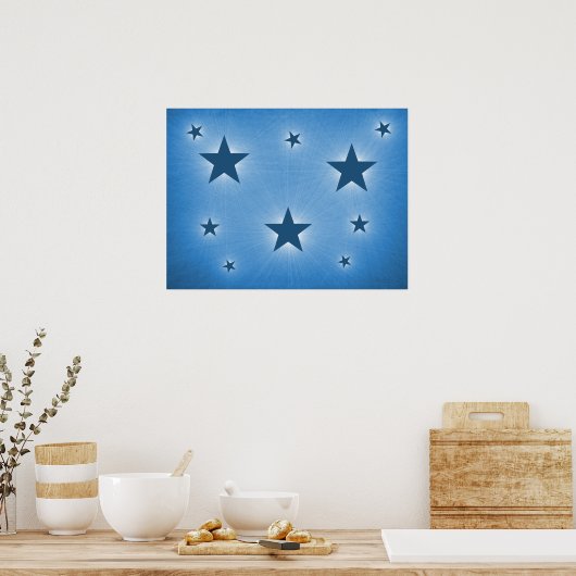 Blauwe sterren in het Poster Night Sky (Keuken)