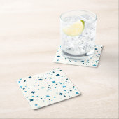 Blauwe sterren in meerdere tinten en maten - Herbr Kartonnen Onderzetters (Insitu)