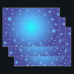 Blauwe sterren inpakpapier vel<br><div class="desc">Reeks van drie halfglanzend papier van 19 x 29 inch met een afbeelding lichtblauwe sterren op lichtblauw. Zie bijpassend etiket en stervormige sticker. Zie het gehele collectie Hanukkah Wrapping Paper onder de categorie THUIS in de sectie FEESTDAGEN.</div>