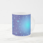 Blauwe sterren Kerstmis Matglas Koffiemok (Voorkant rechts)
