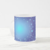 Blauwe sterren Kerstmis Matglas Koffiemok (Voorkant links)
