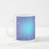 Blauwe sterren Kerstmis Matglas Koffiemok (Links)