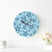 Blauwe sterren klok rond bleke blauw (Huis)
