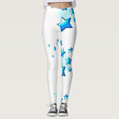 Blauwe sterren leggings (Voorkant)