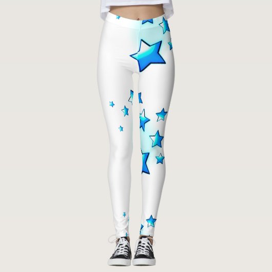 Blauwe sterren leggings (Voorkant)