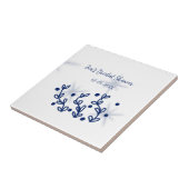 Blauwe sterren luxe bruidsdouche  tegeltje (Zijkant)