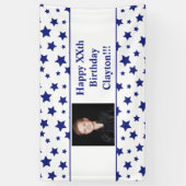 Blauwe sterren met Banner Banner voor de foto's (Verticaal)