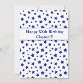 Blauwe sterren met berichtdag kaart (Voorkant)