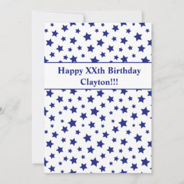 Blauwe sterren met berichtdag kaart