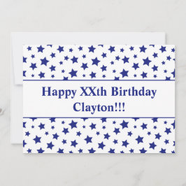 Blauwe sterren met berichtdag kaart