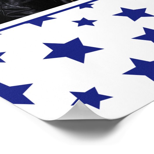 Blauwe sterren met Berichtenfoto, Poster op zaterd (Hoek)