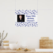 Blauwe sterren met Berichtenfoto, Poster op zaterd (Keuken)