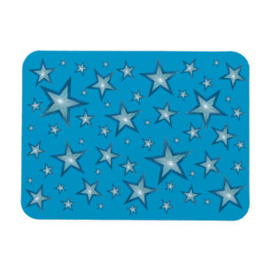 Blauwe sterren met flexibele magneet blauw