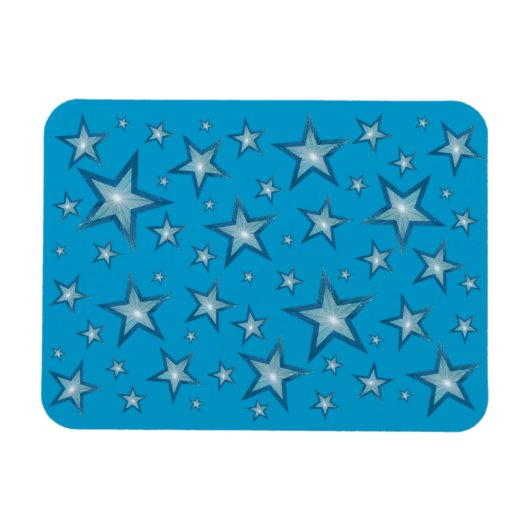 Blauwe sterren met flexibele magneet blauw (Horizontaal)