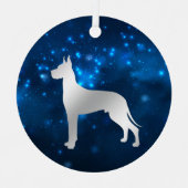 Blauwe sterren met geweldige danskerst metalen ornament (Voorkant)