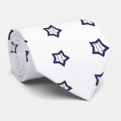 Blauwe sterren met Muzieknoten Stropdas (Opgerold)