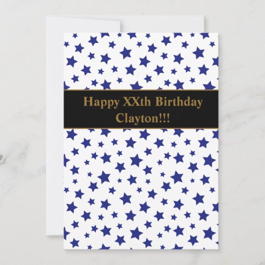 Blauwe sterren met uitnodiging van de Partij van d (Voorkant)