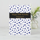 Blauwe sterren met uitnodiging van de Partij van d (Staand voorkant)