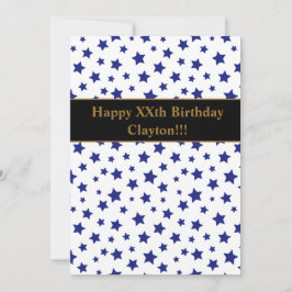 Blauwe sterren met uitnodiging van de Partij van d