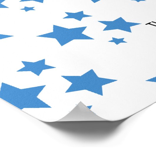 Blauwe sterren Modern ontwerp Boek Sign Poster (Hoek)