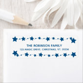 Blauwe sterren Modern Simple Trendy Cute Kerstmis Etiket (Insitu)