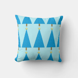 Blauwe sterren moderne kerstboom kussen