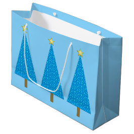 Blauwe sterren moderne kerstboom large cadeautasje
