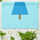 Blauwe sterren moderne kerstboom theedoek (Gevouwen)