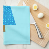 Blauwe sterren moderne kerstboom theedoek (Quarter Fold)