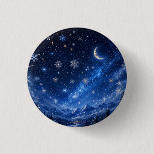 BLAUWE STERREN NACHTHEMEL HEMELSE SPELD PERSOONL RONDE BUTTON 3,2 CM