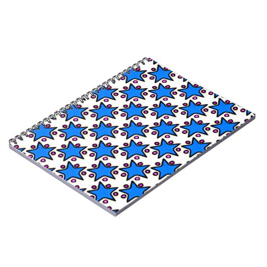 Blauwe sterren notebook notitieboek (Linkerzijde)